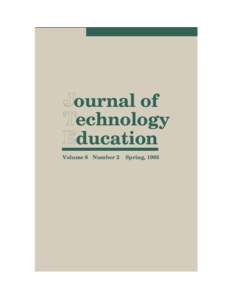 Journal of Technology Education Volume 6 Number 2  Spring, 1995