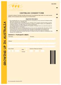 Adolescent Centrelink consent form