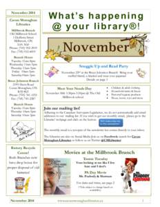 November 2014 Cavan Monaghan Libraries Millbrook Branch Old Millbrook School 1 Dufferin Street