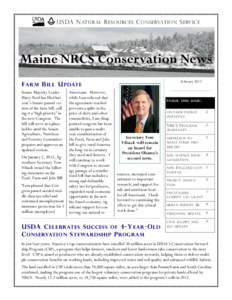 USDA N ATURAL R ESOURCES C ONSERVATION S ERVICE  Maine NRCS Conservation News M AINE NRCS CONSERVATION NEWS  February 2013