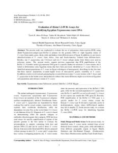 Acta Parasitologica Globalis 3 (1): 01-06, 2012 ISSN © IDOSI Publications, 2012 DOI: idosi.apgEvaluation of (Rotat 1.2-PCR) Assays for