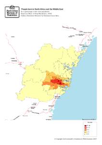 People born in North Africa and the Middle East  As a percentage of the total population Based on Place of Usual Residence, 2006 Sydney (Statistical Division) by Statistical Local Area