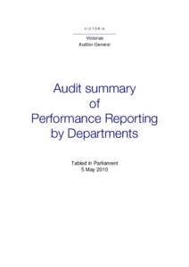 Performance Reporting by Departments