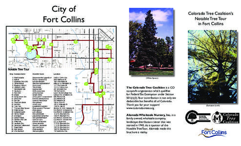 City of Fort Collins Colorado Tree Coalition’s Notable Tree Tour in Fort Collins