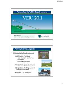 Pennsylvania ‘VFR’ Requirements ‘VFR’ 20:1