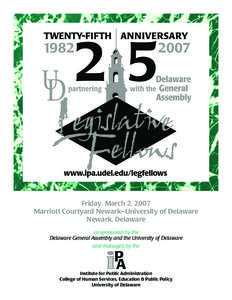 Legislative Fellows 25th Anniversary Commemorative Booklet