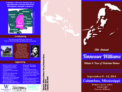 States of the United States / Columbus /  Mississippi / Mississippi University for Women / Tennessee Williams / MUW / The Glass Menagerie / Memphis /  Tennessee / Columbus /  Ohio / Columbus /  Georgia / Geography of the United States / Southern United States / Confederate States of America