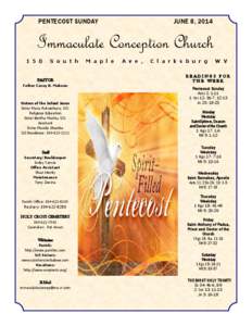 PENTECOST SUNDAY  JUNE 8, 2014 Immaculate Conception Church 1 5 0