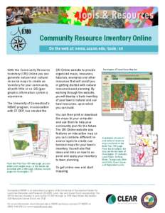 Community Resource Inventory Online On the web at: nemo.uconn.edu/tools/cri With the Community Resource Inventory (CRI) Online you can generate natural and cultural