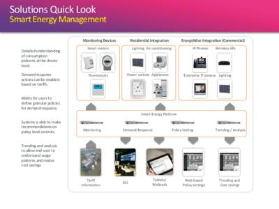Solutions Quick Look  Smart Energy Management Monitoring Devices Detailed understanding of consumption