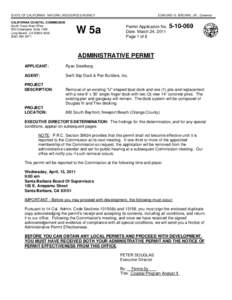 California Coastal Commission Staff Report and Recommendation Regarding Permit Application No[removed]Steelberg, Newport Beach)