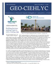 GEO-XII PLENARY  Mexico, November 9 – 13, 2015 GEO-CIEHLYC