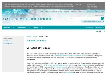 A Focus On: Ebola - Oxford Medicine