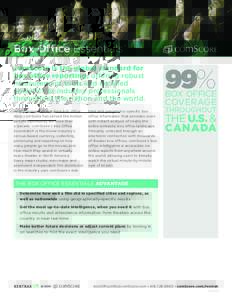 Box Office Essentials  ® comScore is the global standard for box office reporting, offering robust