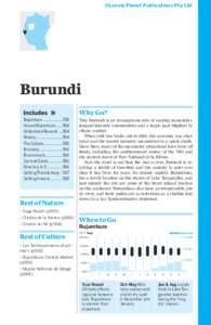 ©Lonely Planet Publications Pty Ltd  Burundi Bujumbura....................558 Around Bujumbura[removed]Understand Burundi[removed]