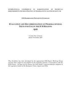 International Conference on Harmonisation of Technical Requirements for Registration of Pharmaceuticals for Human Use / Medicine / Pharmacopoeias / Research / Environmental Working Group / Health / Clinical research / Pharmaceuticals policy / Drug safety