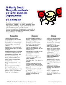 Microsoft Word - 29 Really Stupid Things Consultants Do to Kill Business Opportunities_2012.doc