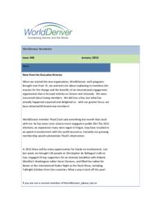 WorldDenver Newsletter Issue: 005 January[removed]News