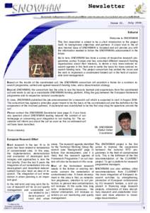 Newsletter Sustainable maNagement of sOil and groundWater under the pressure of soil pollution and soil contaMinAtioN Issue 01,  July 2006