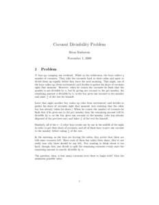 Coconut Divisibility Problem Brian Rothstein November 1, 2000 1