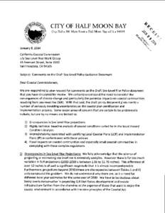 CITY OF HALF MOON BAY City Halle 501 Main Street • Half Moon Bay • CA • 94019 January 8, 2014 California Coastal Commission c/o Sea-level Rise Work Group