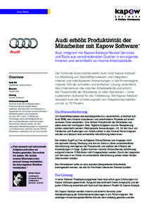 Case Study  Audi erhöht Produktivität der Mitarbeiter mit Kapow Software  ™