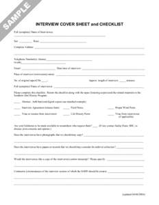 Microsoft Word - Interview_coversheet_and_checklist.doc