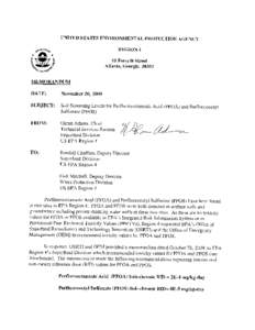 Soil Screening Levels for Perfluorooctanaoic Acid (PFOA) and Perfluorooctyl Sulfonate (PFOS)