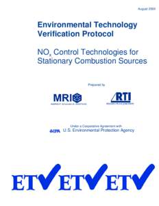 Verification Protocol NOx Control Technologies for Stationary Combustion Sources