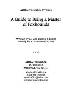 Microsoft Word - A Guide to Being a Master of Foxhounds11072011.doc