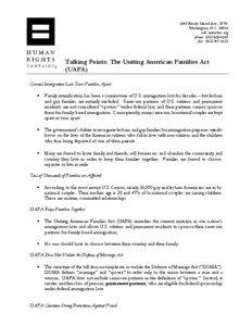 United States / Defense of Marriage Act / Same-sex relationship / Human Rights Campaign / Same-sex marriage in the United States / Politics of the United States / Uniting American Families Act / Immigration Equality