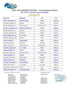 Microsoft Word - WLAC Website soccer schedule 2014_15.docx