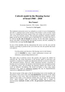 www.bentamari.com/ecometry  Cobweb model in the Housing Sector