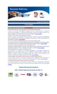 Lunes 15 de julio 2013 TITULARES ECONOMÍA Estatal YPFB continuará con la importación de GLP hastaPágina Siete) A partir del 28 de julio, YPFB dejará de importar GLP para el mercado interno e iniciará la