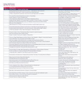 Coling 2014 Posters Monday 25th August Time Talk/Paper Title