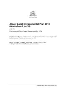 New South Wales  Albury Local Environmental Plan[removed]Amendment No 10) under the