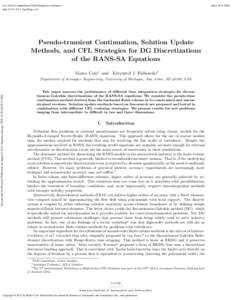 21st AIAA Computational Fluid Dynamics Conference June 24-27, 2013, San Diego, CA AIAA[removed]Pseudo-transient Continuation, Solution Update