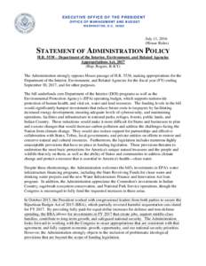 Statement Of Administration Policy