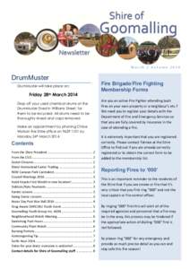 March | AutumnDrumMuster DrumMuster will take place on:  Friday 28th March 2014