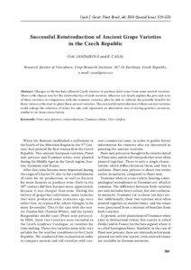 Czech J. Genet. Plant Breed., 46, 2010 (Special Issue): S19–S20  Successful Reintroduction of Ancient Grape Varieties