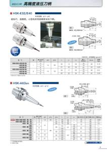 高精度液压刀柄  液压式刀柄　 HSK-E32/E40 夹持范围：φ3～φ6