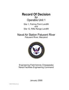 Patuxent River Naval Air Station Site, January 2000 Record of Decision