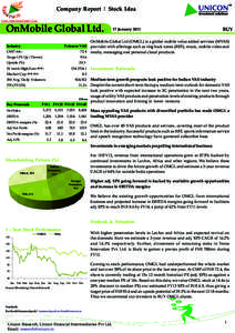 Company Report | Stock Idea LONG TERM INVESTMENT CALL OnMobile Global Ltd. Industry