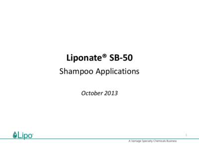 Liponate® SB-50 Shampoo Applications October[removed]