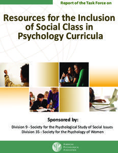 SUGGESTED CURRRICULUM MATERIALS ON SOCIAL CLASS TO ENHANCE  AND ENRICH TEACHING IN PSYCHOLOGY