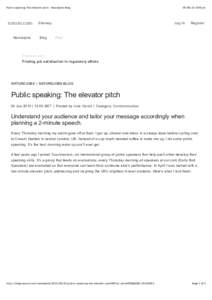 Public speaking: The elevator pitch : Naturejobs Blog  nature.com Naturejobs  Sitemap