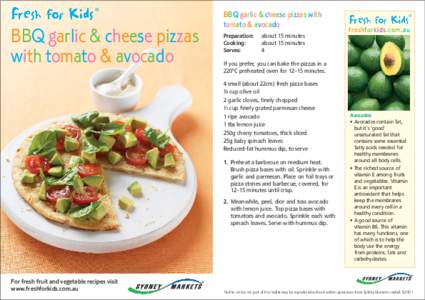 ®  BBQ garlic & cheese pizzas with tomato & avocado  BBQ garlic & cheese pizzas with