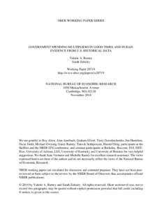 Government Spending Multipliers in Good Times and in Bad: Evidence from U.S. Historical Data