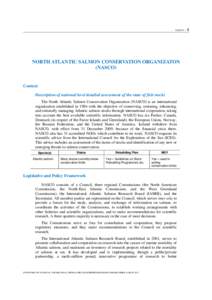NASCO – 1  NORTH ATLANTIC SALMON CONSERVATION ORGANIZATON (NASCO)  Context