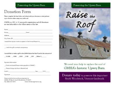 Upwey Roof Fundraising Donation Brochure.indd